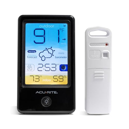 AcuRite (00505) Vertical Weather Forecaster with Clock and Moon Phase - color: Vertical Display