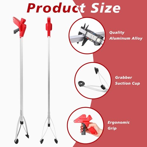 Sabary 10 Pack Suction Cup Trash Picker Grabber Tool,Red,43 Inch - color: Red, size: 43 Inch