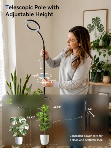 GLOWRIUM Smart Grow Lights for Indoor Plants, Full Spectrum LED Floor Light