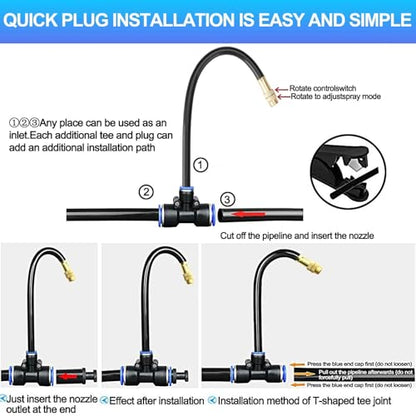 360° Adjustable Drip Irrigation System for Garden,Automatic Watering System - size: 50 FT Ⅱ
