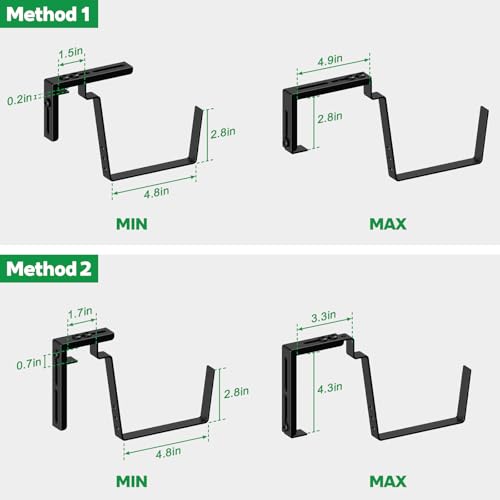 16.9 Inches Deck Railings Planter Box, 2Pcs Hanging Flower Pots, Green - color: Black Green