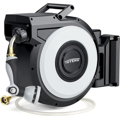 Tuyeho Heavy-Duty Automatic Retractable Garden Hose Reel 130FT Wall Mount - size: 1/2" 130FT