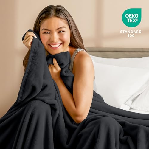 Bare Home Fleece Blanket Luxury Microplush (Full/Queen, Black) - color: 05 - Black, size: Full/Queen