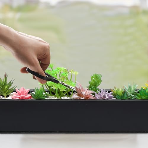 FillTouch 32 x 3.5 x 3.5 Inch 1 Pcs Long Rectangular Planter Box,Black - color: Black, size: 32 x 3.5 x 3.5 Inch