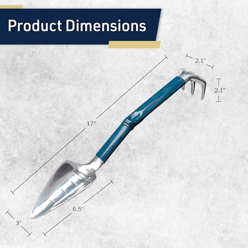 Kings County Tools Garden Shovel and Rake Combo Multi Tool,17-Inch