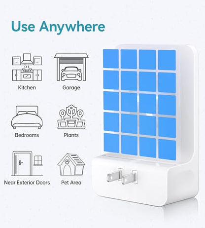Advanced Double-Sided Indoor Fly Trap for Home, Plug-in 5-Way UV Light