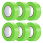 6 Pack Green Flagging Tape, Non-Adhesive Plastic Ribbon Neon Marking Roll - color: Green