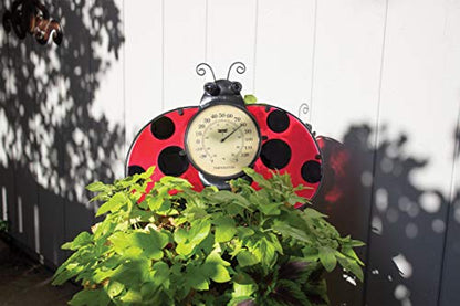 Poolmaster 54578 Ladybug Wall Décor and Thermometer for Home or Garden, Red - style: Ladybug