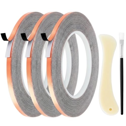 Copper Foil Tape for Stained Glass, Pure Copper, Black Adhesive Backing - color: Black, size: 3/16+7/32+1/4 inch