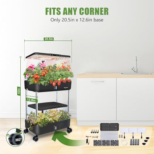 Large Hydroponics Growing System Kit,44-Pod with 3 Seed Packs - size: 2-Tier