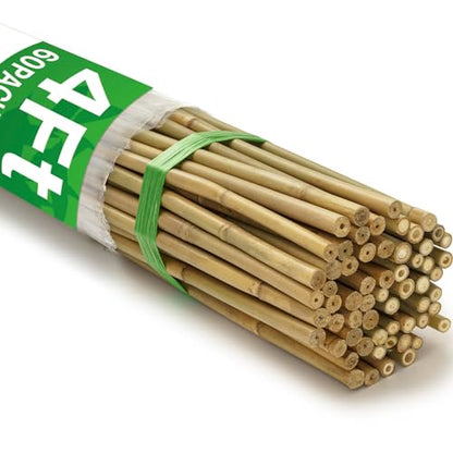 60Pcs Bamboo Stakes for Plant 4 Feet, Garden Bamboo Plant Stakes for Plants Support, Bamboo Sticks for Climbing Plants, Tomatoes, Sunflowers, Beans, Potted Plants, Trees - size: 4ft-60 Pcs