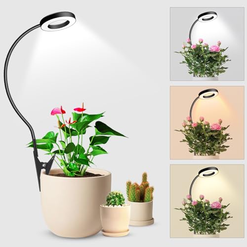 wolezek 2 in 1 Grow Lights for Indoor Plants, 3 Colors Plant Grow Lights - color: Black 1 Pack