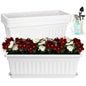 6 Pcs Window Box Planter, 17" Rectangular Planter Box with Saucers, White - size: White - 6 pack