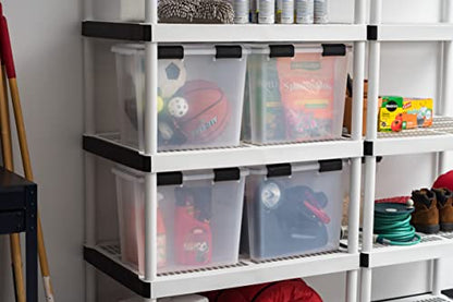 IRIS USA 4-Pack 32 Qt Storage Bins with Gasket Lids, Clear/Black - size: 36 Qt, style: 4 Pack