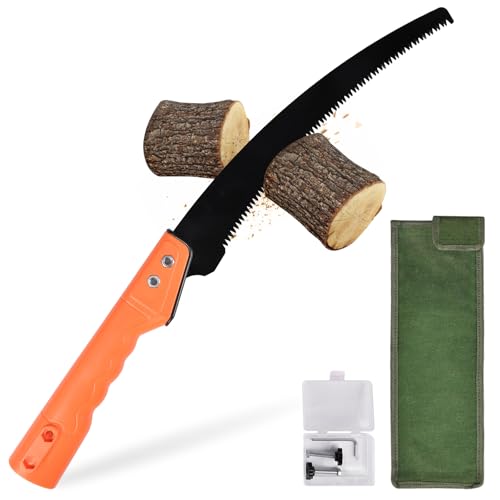 Hand Pruning Saws for Tree Trimming, Extension Pole Saw Attachment Blade, Pole Pruner Head Gardening Tool - color: Orange