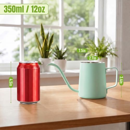 Doseno Green Small Watering Can for Seedlings & Indoor Plants, 12 oz - size: 350ml/12oz-Green