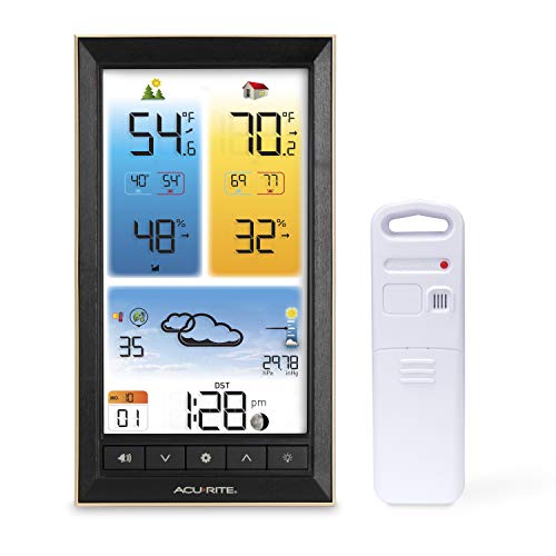 AcuRite Home Weather Station with Vertical Full-Color Display, Wireless Outdoor Thermometer for Indoor/Outdoor Temperature and Humidity (01201M) - color: Full Color, size: 8.75" x 4.75"