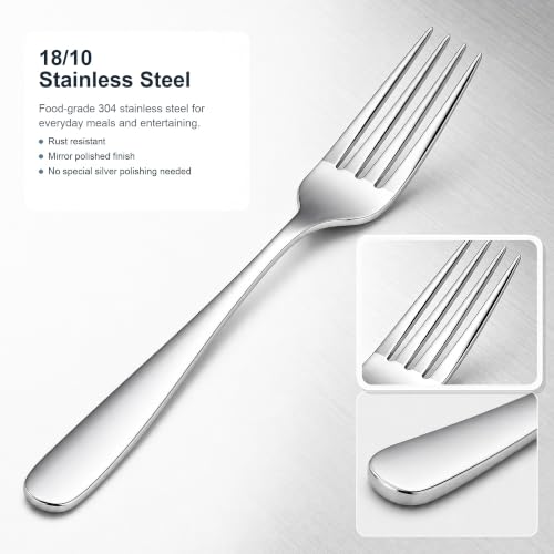 12 Piece Dinner Forks Set, 18/10 Stainless Steel Forks Silverware, 8 Inch - size: 12-Piece (8 Inches)