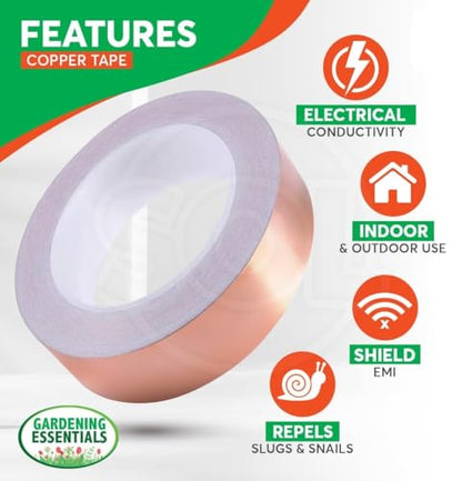 Copper Tape(4/5inchX82FT),Copper Foil Tape with Conductive Adhesive (Pack of 2) - size: 4/5inchX82FT (Pack of 2)