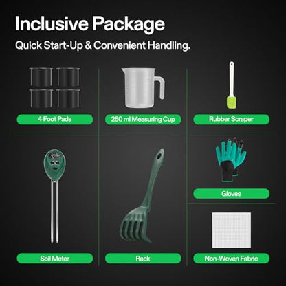 VIVOSUN 5-Layer Worm Compost Bin, 50L Worm Composter, Easy Setup Inclusive Worm Farm Kit for Recycling Food Waste - size: 5-Layer