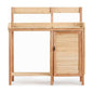 Outdoor Potting Bench with Sink, Wooden Potting Table with Storage Cabinet, Sliding Tabletop Potting Station, Garden Work Bench for Planting, Patio Lawn Outdoor Planting Station