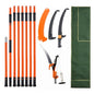 VEVOR Manual Pole Saw, 7.3-27 ft Extendable Tree Pruner, Sharp Steel Blade and Scissors High Branches Trimming, Branch Trimmer with Lightweight 8 Fiberglass Handles, for Pruning Palms and Shrubs