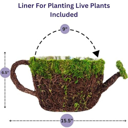 SuperMoss (55261) 9" Deco Watering Can Planter Basket, Large - size: Large