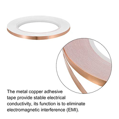 PATIKIL Copper Tape 0.24 Inch x 21 Yards 0.05 Thick Copper Foil Tape Single Sided Conductive Adhesive EMI Shielding for Electronics, Circuits, Grounding - size: 0.24 Inch x 21 Yards x 0.05mm