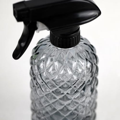 12Oz Glass Plant Spray Bottle with Black Plastic Top Pump - color: Gray