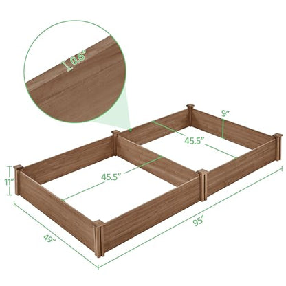 Yaheetech Wooden Raised Garden Bed Outdoor Planter Box, Dark Brown - color: Dark Brown, size: 8ft x 4ft