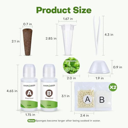 Ahopegarden 166PCS Hydroponic Pods Herb Kit: Grow Anything Kit With 600ml A&B Plant Food, 40 Grow Sponges, 40 Baskets, 40 Domes, 40 Labels, 1 Tweezer - Hydroponics Supplies for Aerogarden & Most Brand - style: 166pcs Hydroponic Pod kits