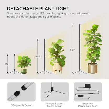 SANSI T10 Standing Grow Lights for Indoor Plants, Vertical Grow Light 4.4FT - size: 4.4FT