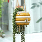 Hanging Ceramic Planter 5 Inch Cute Bee Plant Pots - color: Yellow