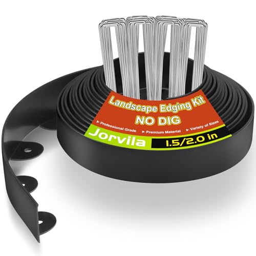 Jorvila No Dig Landscape Edging Kit, 1.5" x 40' Plastic Garden Edging - size: 1.5in x 40FT