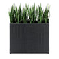 LEWIS&WAYNE Tall Planters for Outdoor Wicker Large Rectangular Block Box - color: Black