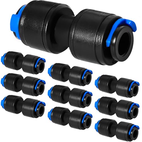 10 Pack 1/4" Drip Universal Straights Fitting Connectors, Quick Connect Universal Drip Irrigation Tubing Coupling Valve,Fitting for Sprinkler or Drip Irrigation System Parts & Connectors - color: Black-1/4" Coupling Connectors