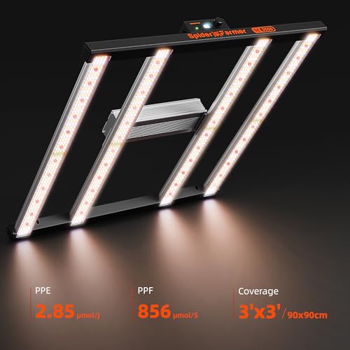 Spider Farmer SE3000 LED Grow Light for Indoor Plants 300W, App Controlled - size: 3x3 Coverage-300W