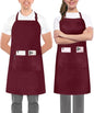 Utopia Kitchen Bib Aprons 2 Pack Adjustable With 2 Pockets - color: Burgundy