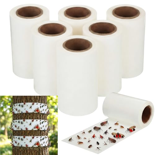 6 Rolls Spotted Lantern Fly Tree Trap, 30 ft Each, Outdoor Ant Trees Wrap