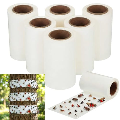 6 Rolls Spotted Lantern Fly Tree Trap, 30 ft Each, Outdoor Ant Trees Wrap