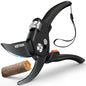 Garden Shears, 8.5" Unique Stepless Handle Opening for All Hand Size - color: Classic Black
