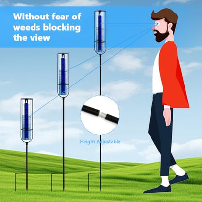 Rain Gauge Outdoor with Sponge Brush,Rain Water Meter for Yard