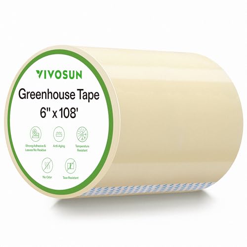 VIVOSUN Greenhouse Repair Tape, 6.3 mil 6" x 108' Heavy Duty Plastic Tape - size: 6”x108’