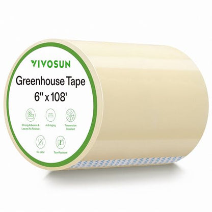 VIVOSUN Greenhouse Repair Tape, 6.3 mil 6" x 108' Heavy Duty Plastic Tape - size: 6”x108’