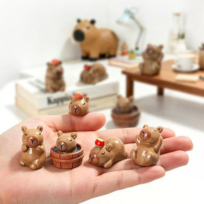 shixinhui 40Pcs Mini Resin Capybara Figures, Tiny Animal Figurines to Hide - color: Cute Capybara 40pcs