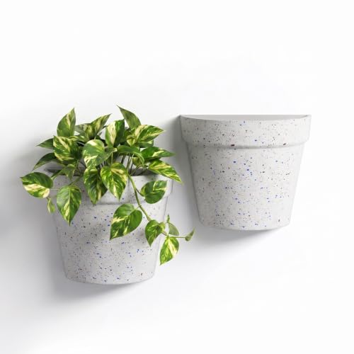 Asnext 2 Pack Wall Planter, 7.5 Inch Wall Haning Planter, Speckled White - color: Speckled White