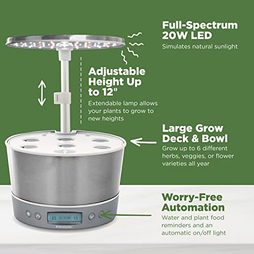 AeroGarden Harvest Elite 360, White Stainless - color: White