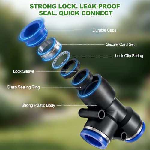 20PCS 1/2" Drip Irrigation Connectors, Quick Connect Drip System Parts - size: 20PCS 1/2" Connector Set