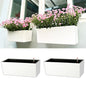 LaLaGreen Wall Planter for Outdoor (2 Pack, 14 Inch) Wall Mounted Self Watering System White Flower Box with Bracket, Window Wall Hanging Rectangular Plant Pot Container Indoor Modern Herb Kitchen - size: 14" (36 cm) x 2 Pack
