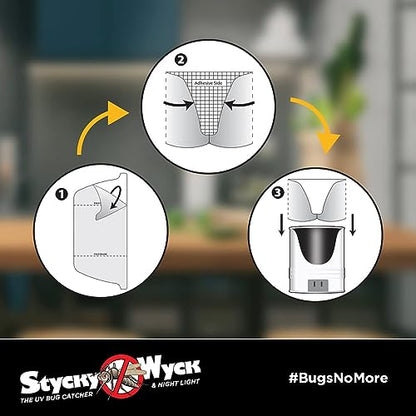 5PCS Refills for Fruit Fly Sticky Traps, Fungus Gnat Traps Insect Trap for Plants Kitchen - Fruit Scented